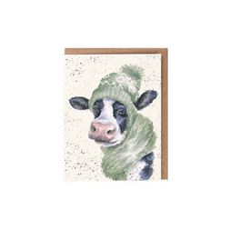 Dárková kartička Wrendale Designs "Mooo-rry Christmas" - Kráva v čepici, vánoční