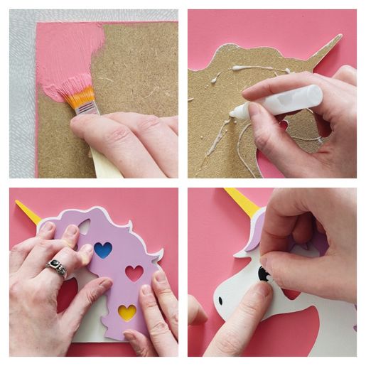 Dřevěný obrázek k dotvoření Aladine - Jednorožec