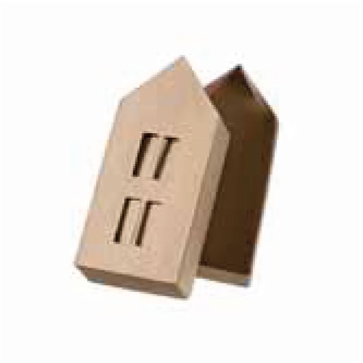 Krabička PappArt z papermaché k dotvoření, 7,5 x 5 x 16,5 cm - Domeček 1