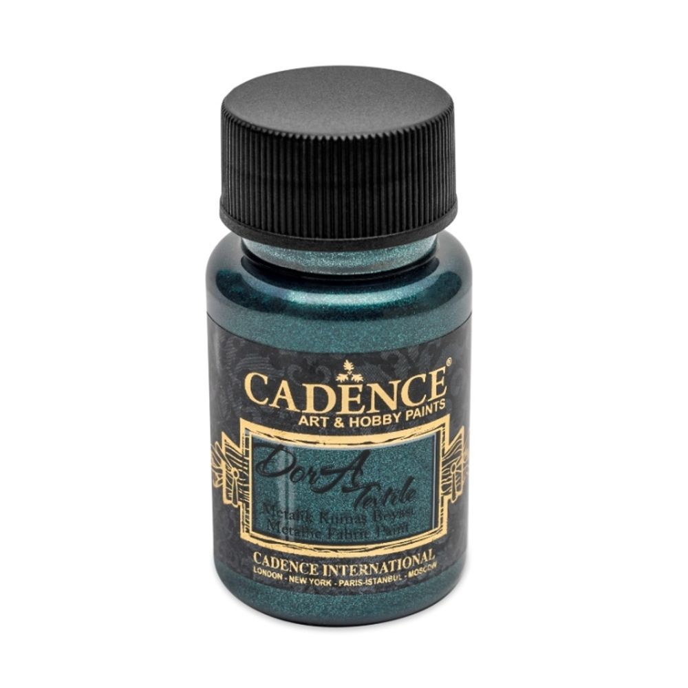 Levně Cadence Metalická barva na textil Cadence Dora Textile, 50 ml - VYBERTE ODSTÍN - Metalická barva na textil Cadence Dora Textile, 50 ml - petroleum, petrolejová modrá