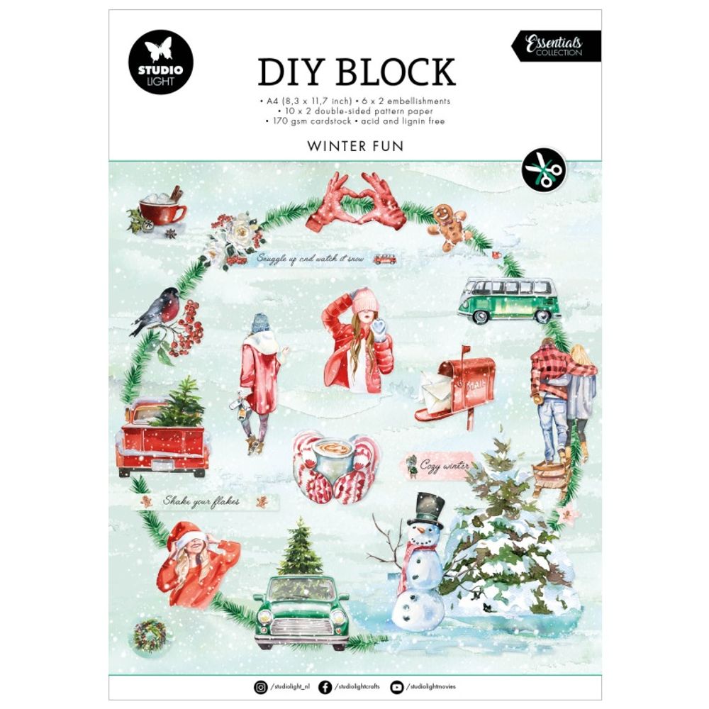 Studio Light DIY Blok s výseky Studio Light "Winter Fun", A4, 32 l. - Zimní radovánky