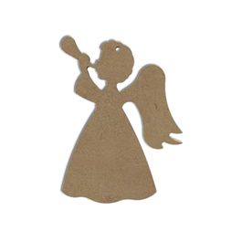 Dřevěný výřez k dekoraci Gomille, závěsný, 15 cm - Hlásný anděl