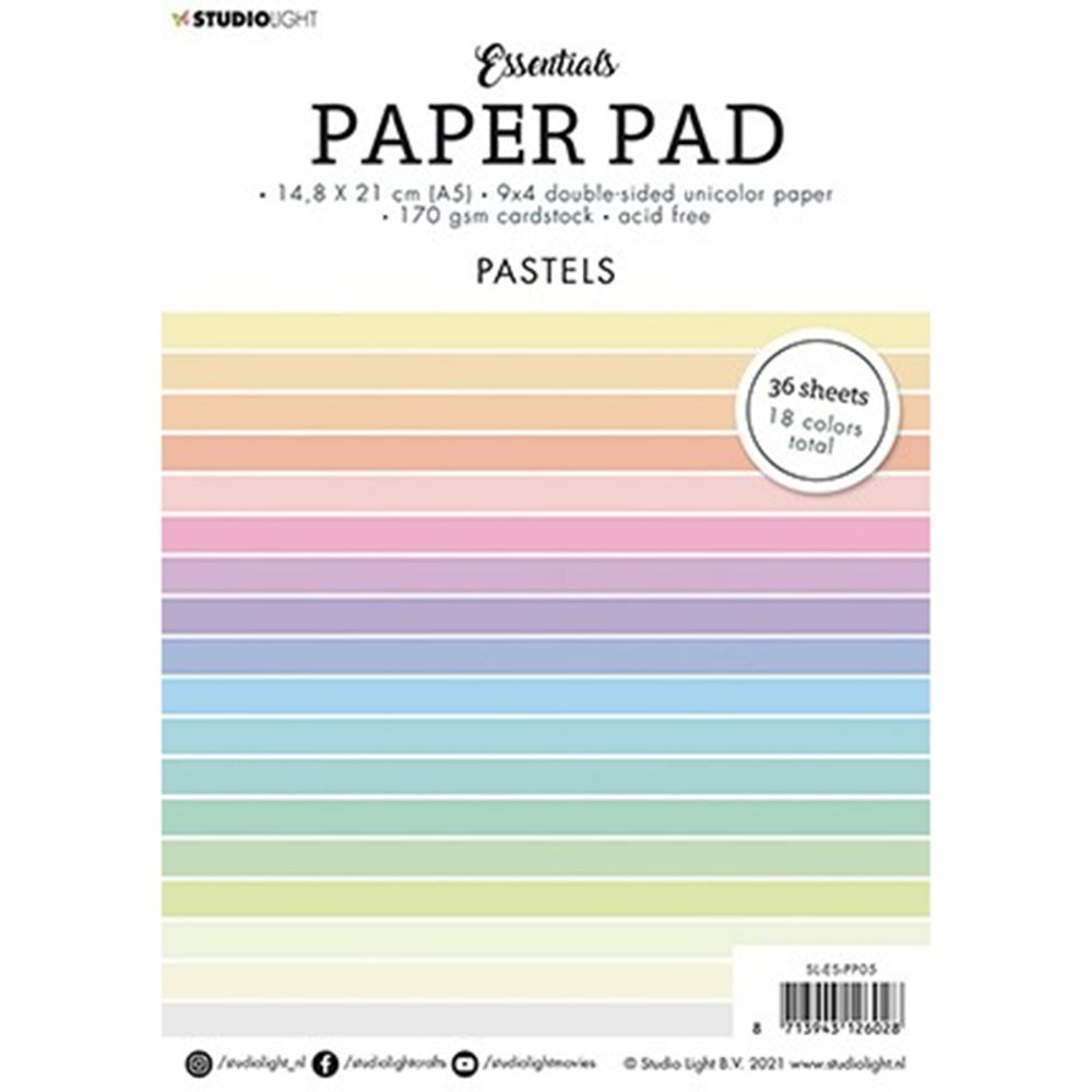 Studio Light Blok barevných papírů Studio Light, A5, 36 l. - pastelové barvy