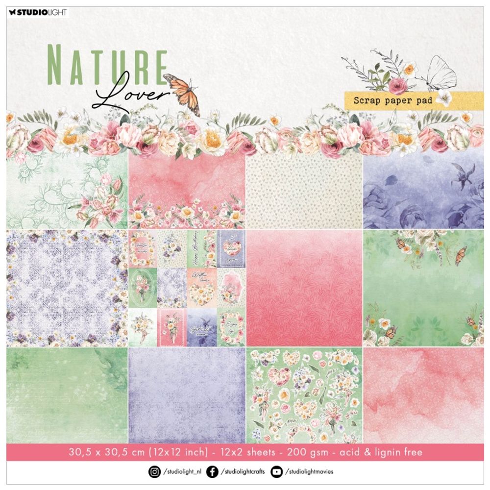 Studio Light Scrapbookový blok Studio Light "Nature Lover“, 30,5x30,5 cm, 24 l.