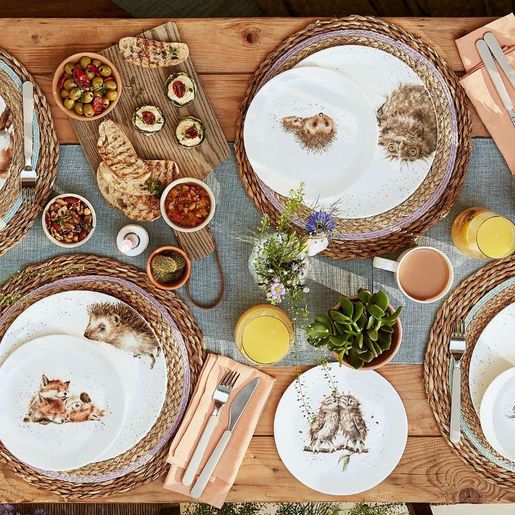 Jídelní porcelánové talíře Wrendale Designs, 4 ks - Lesní zvířata