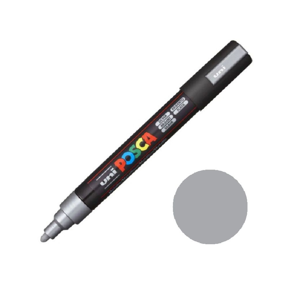 Levně Posca Akrylový fix Posca PC-5M - VYBERTE ODSTÍN - Akrylový fix Posca PC-5M - stříbrný