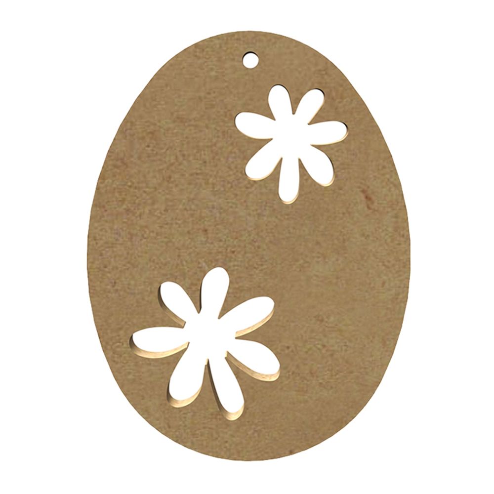 Levně Gomille Dřevěný výřez k dekoraci Gomille, závěsný, 10 cm - Vajíčko s květinou