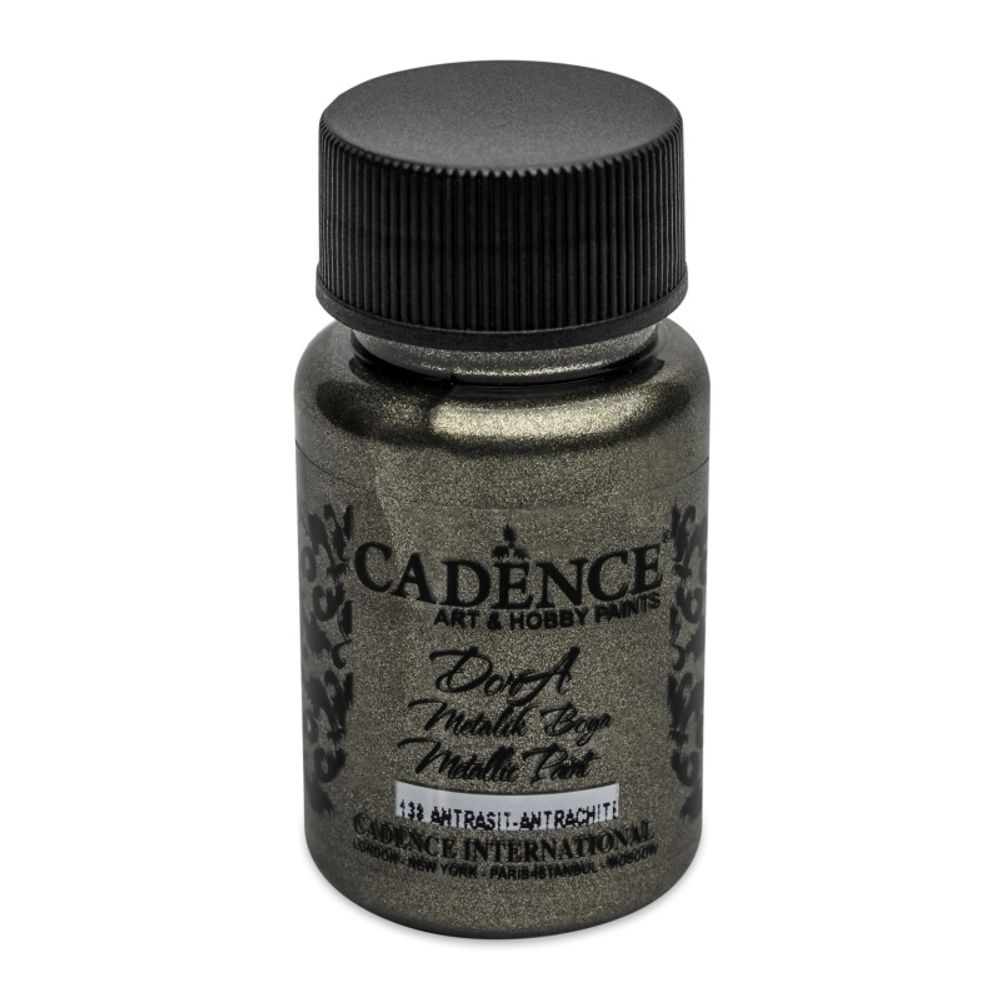 Levně Cadence Metalická akrylová barva Cadence Dora Metallic, 50 ml - VYBERTE ODSTÍN - Metalická akrylová barva Cadence Dora Metallic, 50 ml - anthracite, antracitová
