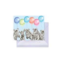 Dárková kartička Wrendale Designs "Really Wild" - Party zebry