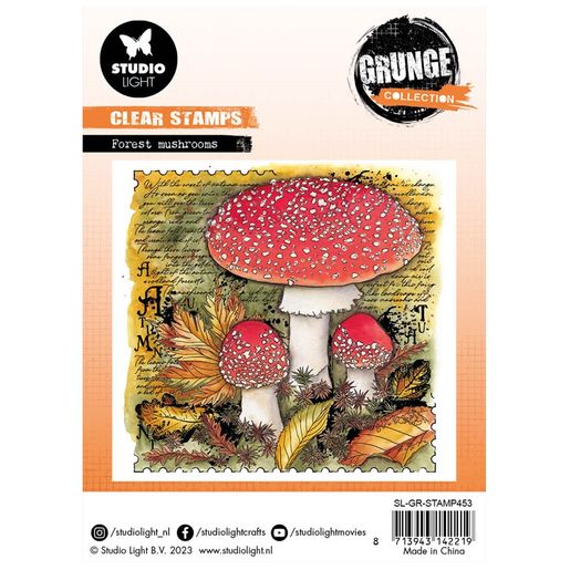 Gelové razítko Studio Light "Grunge", 12,2x12,2 cm - Muchomůrka