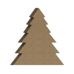 Dřevěný výřez k dekoraci Gomille, samostojící, 25x28 cm - Vánoční strom, velký