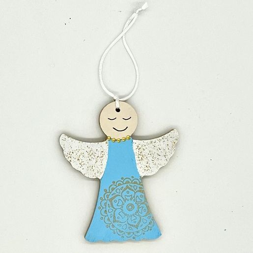 Dřevěný výřez k dekoraci Gomille, 6x7 cm - Anděl