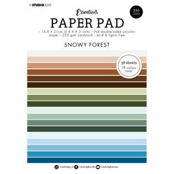 Blok barevných papírů Studio Light "Snowy Forest", A5, 36 l. - Zasněžený les