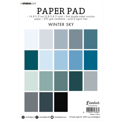 Blok barevných papírů Studio Light "Winter Sky", A5, 36 l. - Zimní obloha