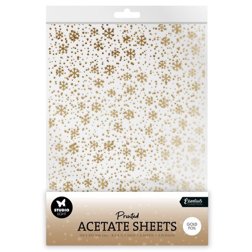 Acetátová fólie Studio Light, A4, 6 ks - Zlaté vločky