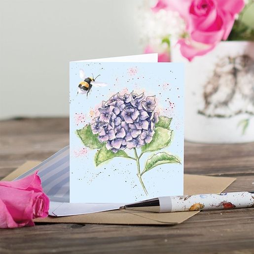 Dárková kartička Wrendale Designs "Hydrangea" - Hortenzie