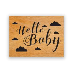 Dřevěné razítko Aladine, vel. D - Hello Baby