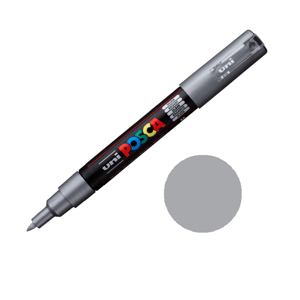 Levně Posca Akrylový fix Posca PC-1M - VYBERTE ODSTÍN - Akrylový fix Posca PC-1M - stříbrný