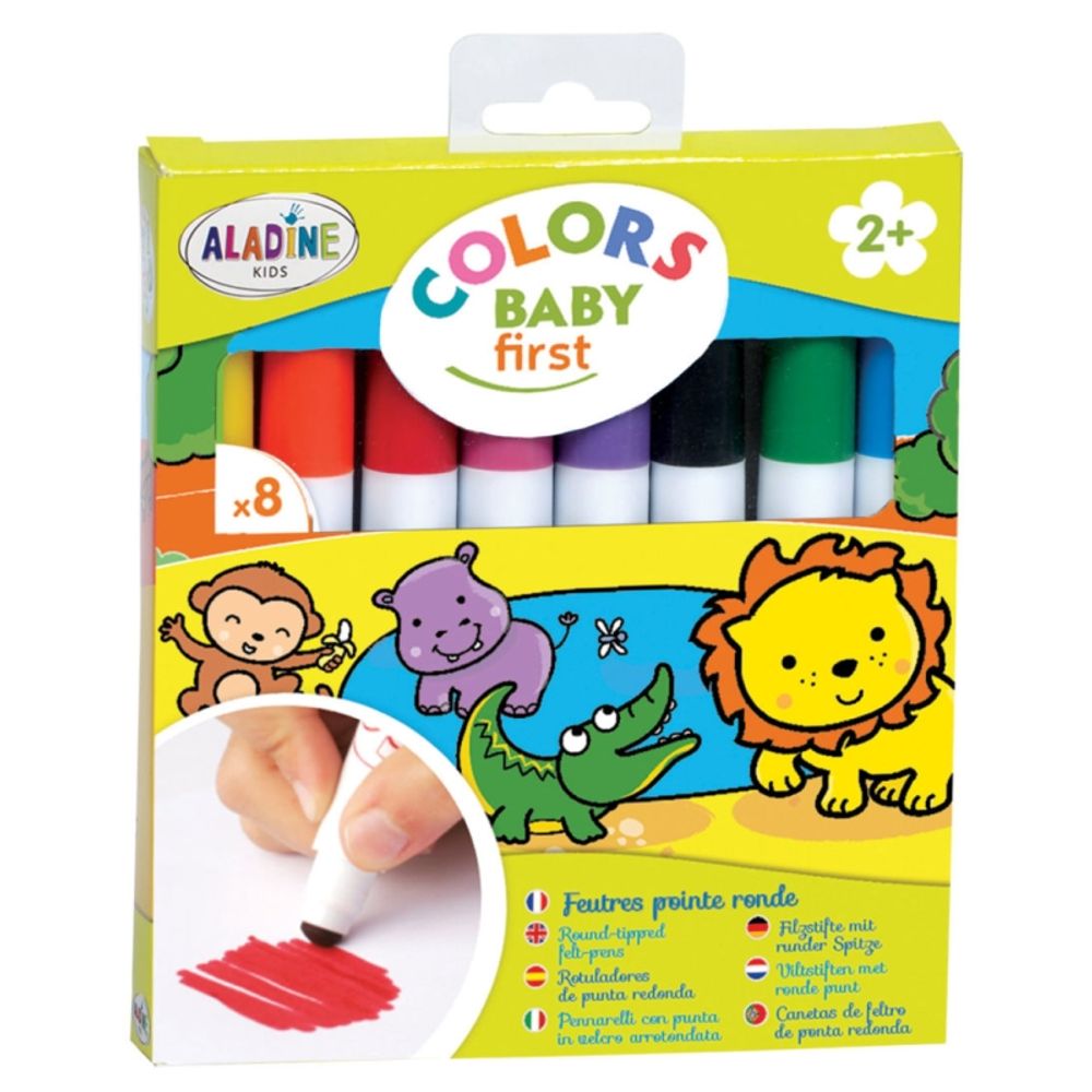 Levně Aladine Fixy s kulatým hrotem Aladine Colors Baby First - 8 barev