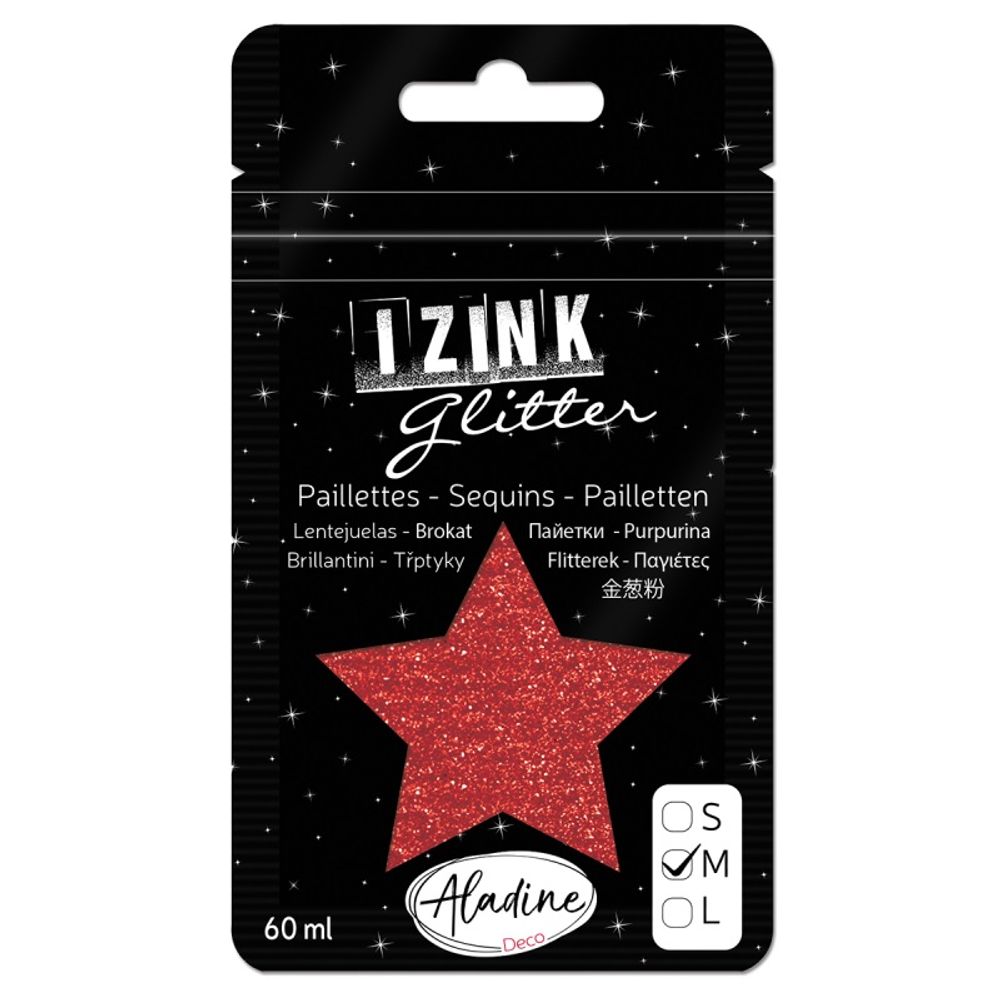 Levně Aladine Třpytky Aladine Izink Glitter, 60 ml, vel. M - VYBERTE ODSTÍN - Třpytky Aladine Izink Glitter, 60 ml, vel. M - rouge, červené