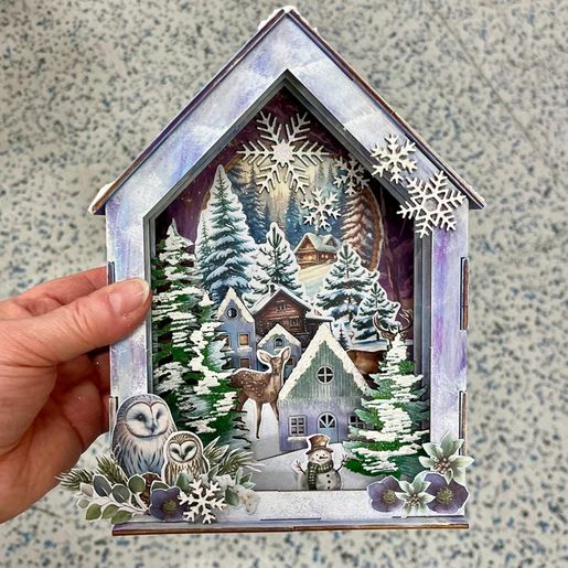 Dřevěný výřez k dekoraci Studio Light, 14,8x21 cm - Zimní krajina