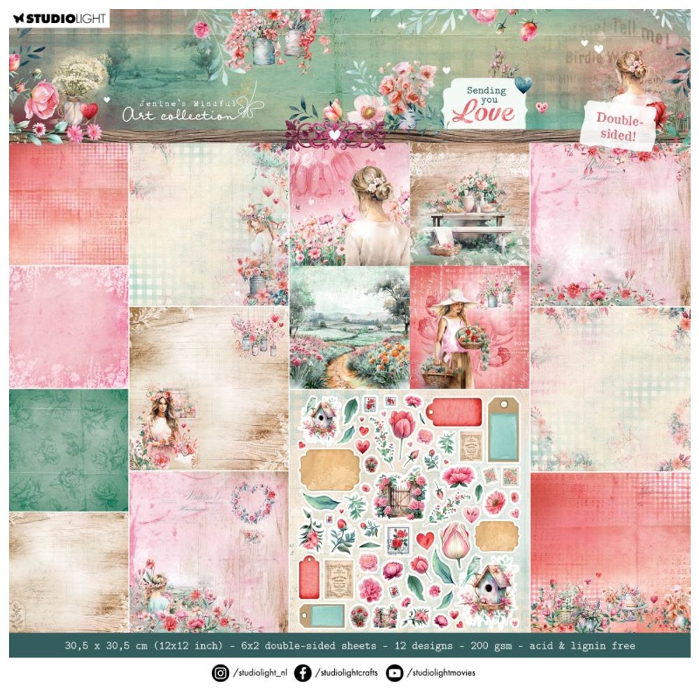 Studio Light Scrapbookový blok Studio Light "Sending You Love", 30,5x30,5 cm, 12 l.