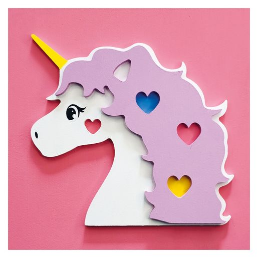 Dřevěný obrázek k dotvoření Aladine - Jednorožec