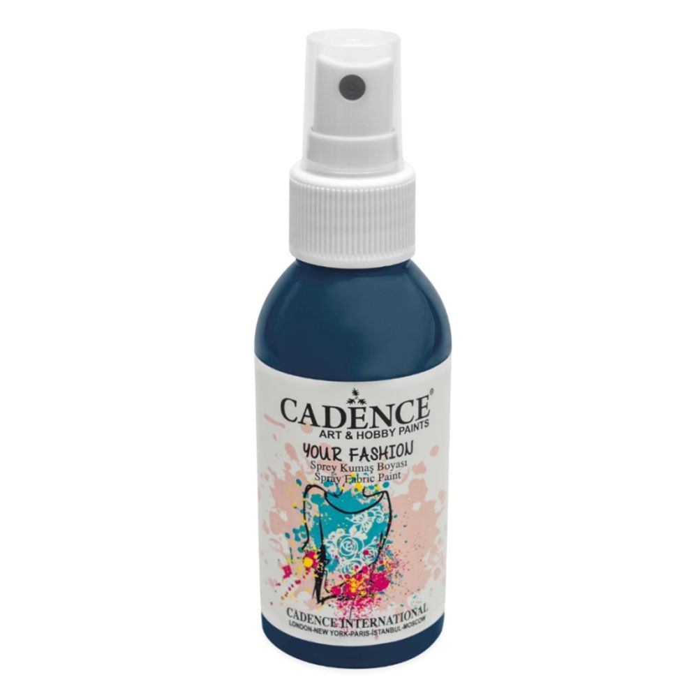 Levně Cadence Barva na textil Cadence Your Fashion, 100 ml - VYBERTE ODSTÍN - Barva na textil ve spreji Cadence Your Fashion, 100 ml - petrolium, petrolejová modrá
