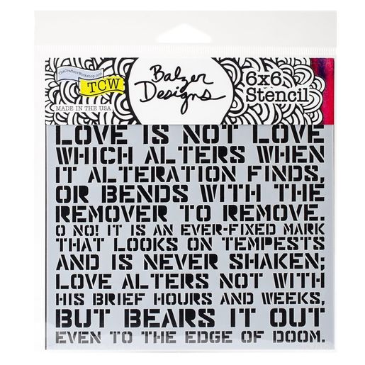 Šablona TCW - Love Sonnet - VYBERTE VELIKOST