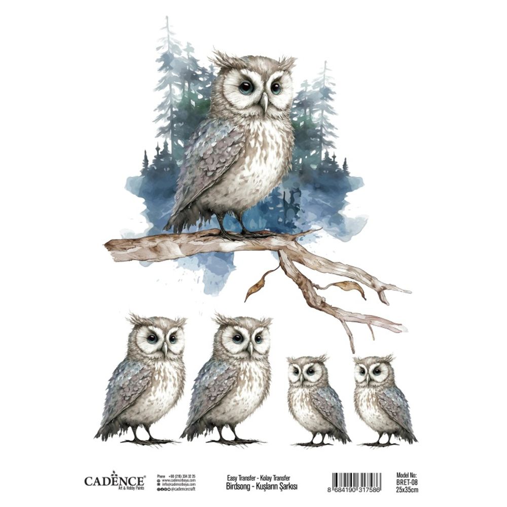 Levně Cadence Transferový obrázek Cadence Easy Transfer, 25x35 cm - Sova