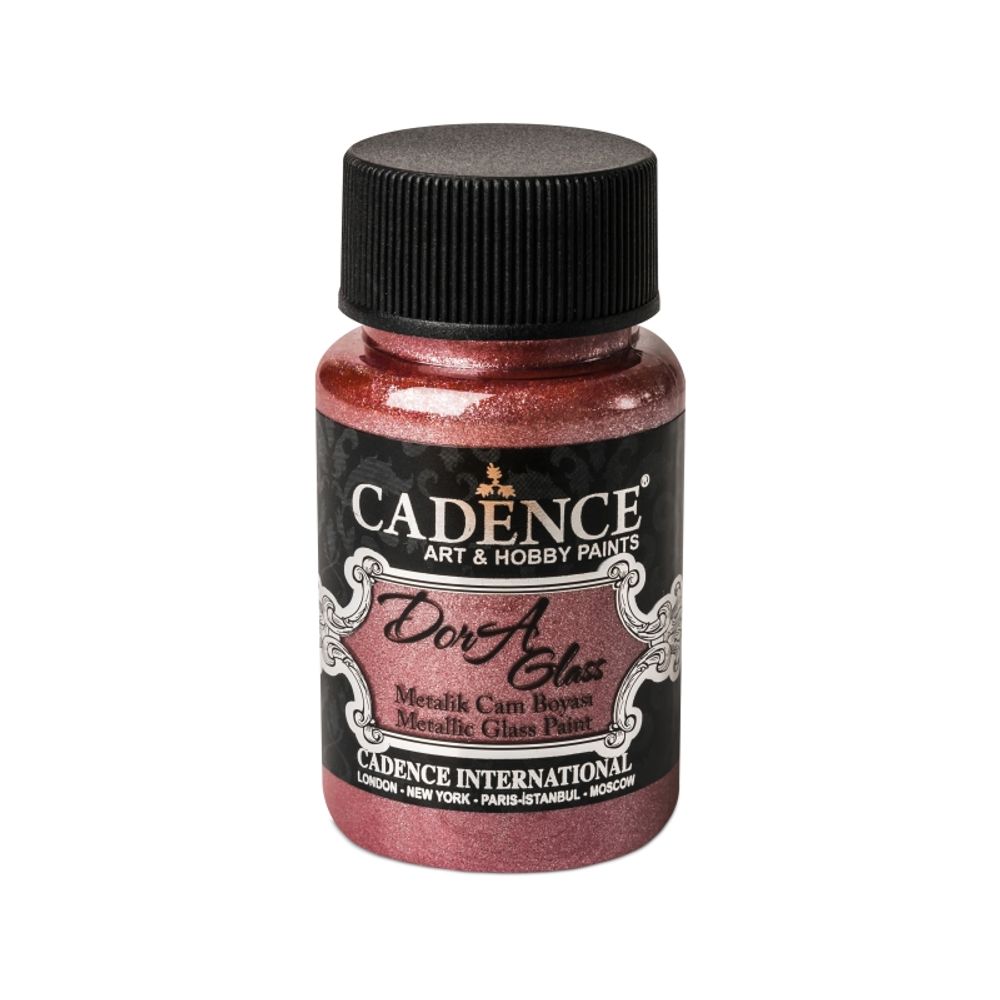 Cadence Metalická barva na sklo Cadence Dora Glass, 50 ml - VYBERTE ODSTÍN - Metalická barva na sklo Cadence Dora Glass, 50 ml - bright maroon, malinová
