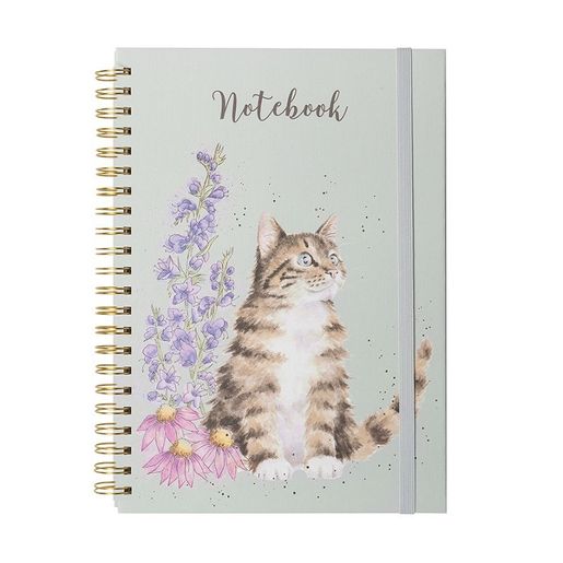 Kroužkový zápisník Wrendale Designs "Whiskers and Wildflowers", A4 - Kočka