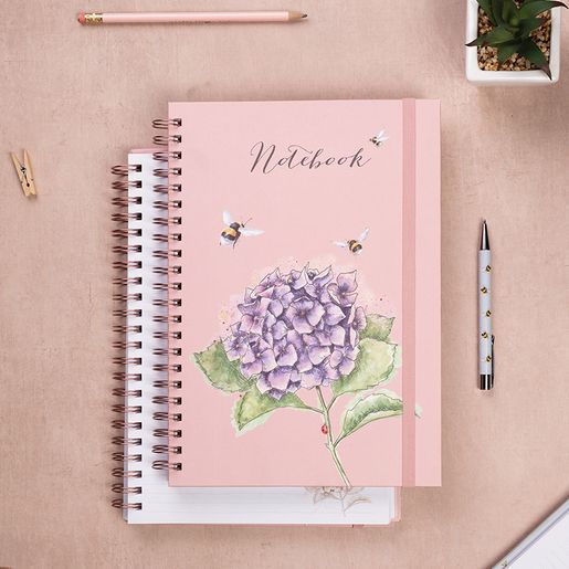 Kroužkový zápisník Wrendale Designs "Hydrangea", A4 - Hortenzie