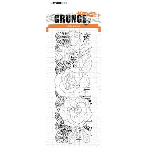 Gelové razítko "Grunge", 21x7,4 cm - Růže