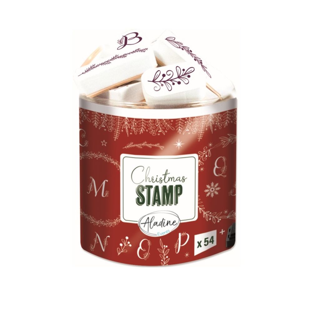 Aladine Razítka Aladine Creative Stamp, 54 ks - Vánoční abeceda