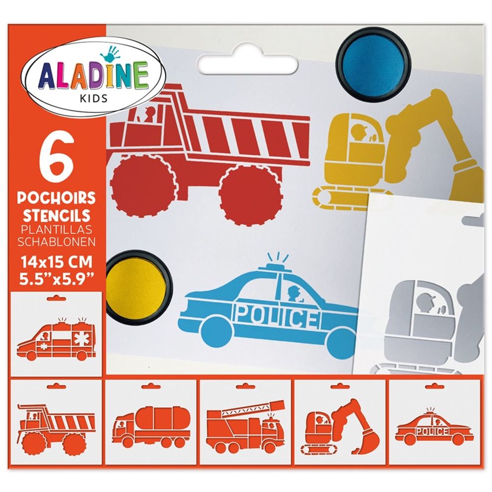 Šablony Aladine, 6 ks - Dopravní prostředky Aladine