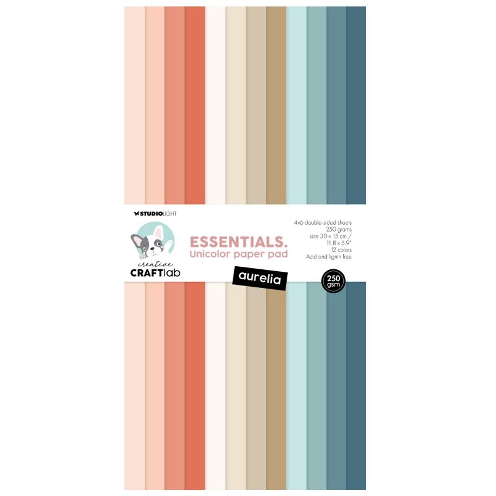 Blok barevných papírů Studio Light, 15x30 cm, 24 l. - Aurelia Aladine