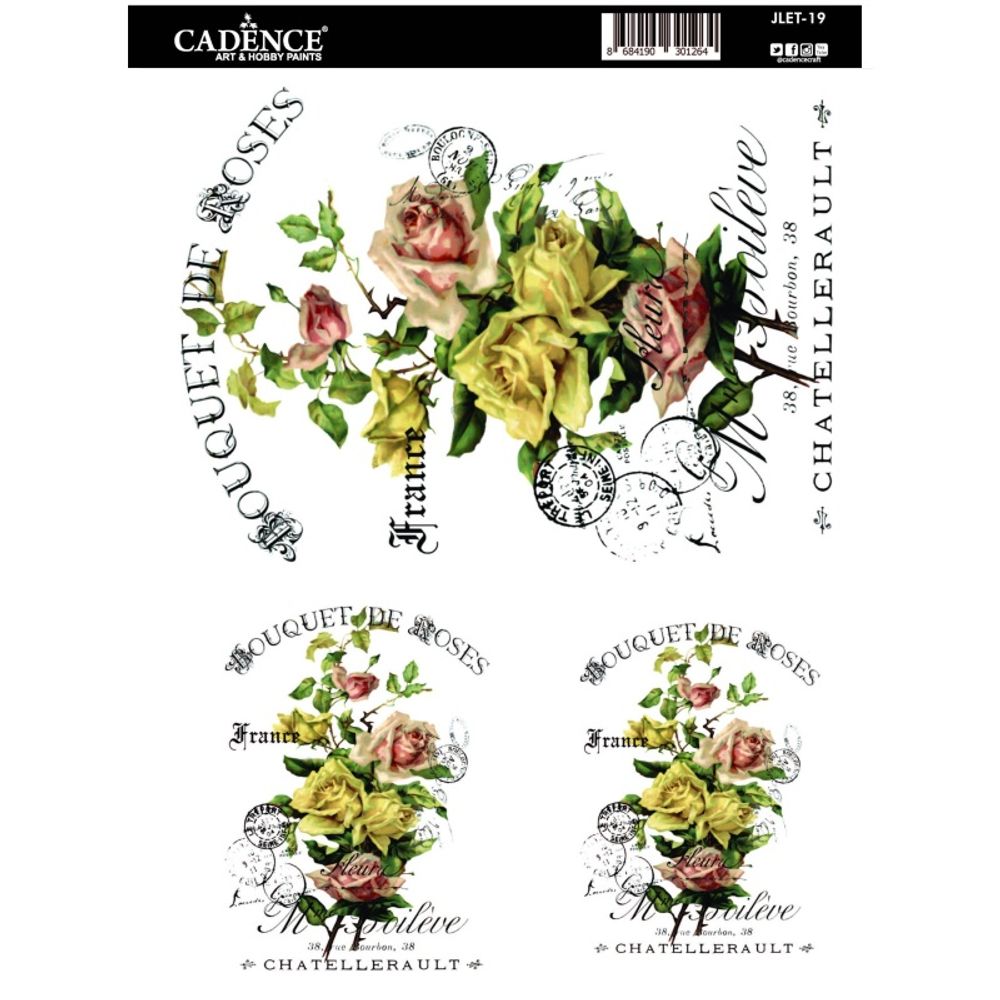 Levně Cadence Transferový obrázek Cadence Easy Transfer, 25x35 cm - Buket růží