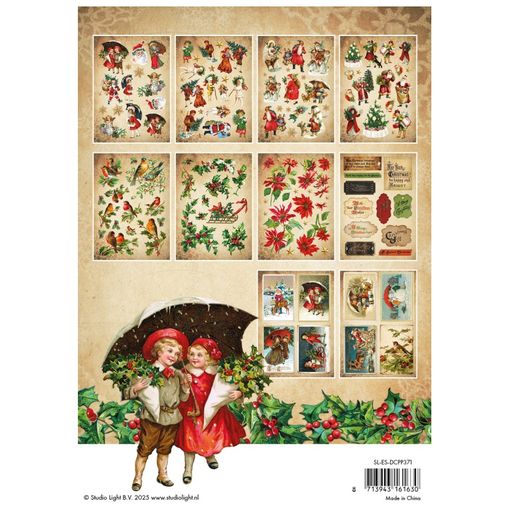 Blok s papírovými výseky Studio Light "Vintage Christmas", A5, 20 l. - Vánoční nostalgie