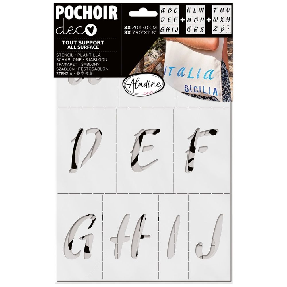 Aladine Šablona Aladine, 20x30 cm - Abeceda (velikost L)