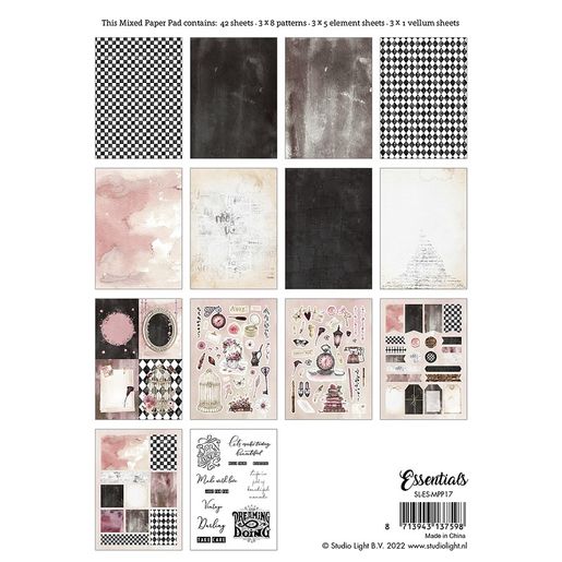 Kreativní blok Studio Light Mixed Paper Pad, A542 l. - Vintage