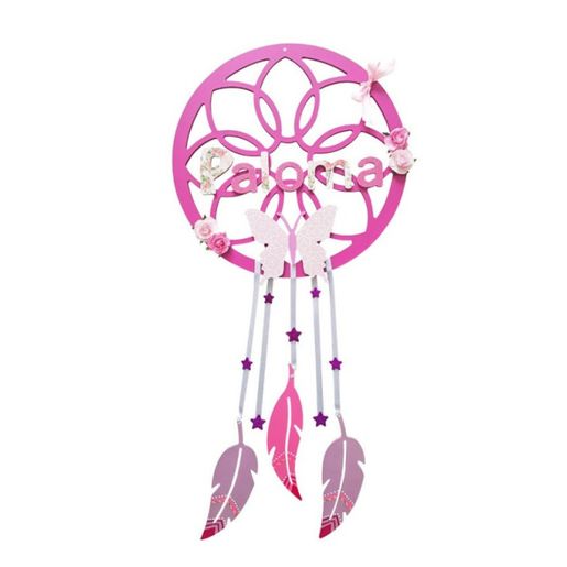 Dřevěný výřez k dekoraci Gomille, závěsný, 18 cm - Lapač snů, velký