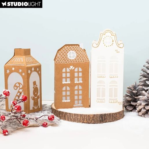 DIY Vánoční domečky Studio Light, 25x18,5 cm, 10 l. - Městský domek