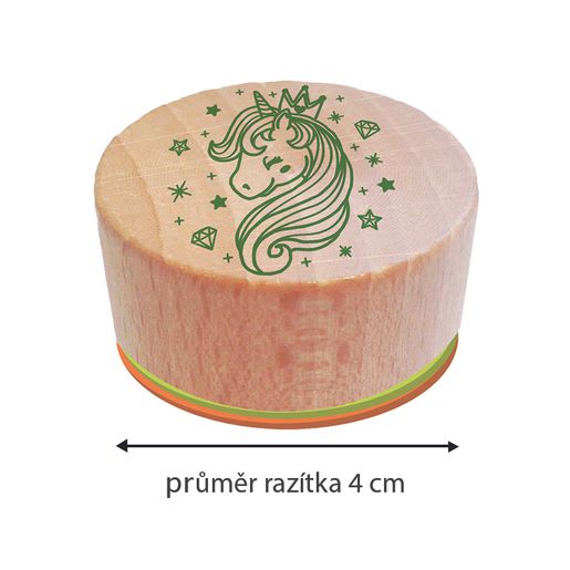 Dřevěná dětská razítka Aladine Stampo BAMBINO, 8 ks - Jednorožci