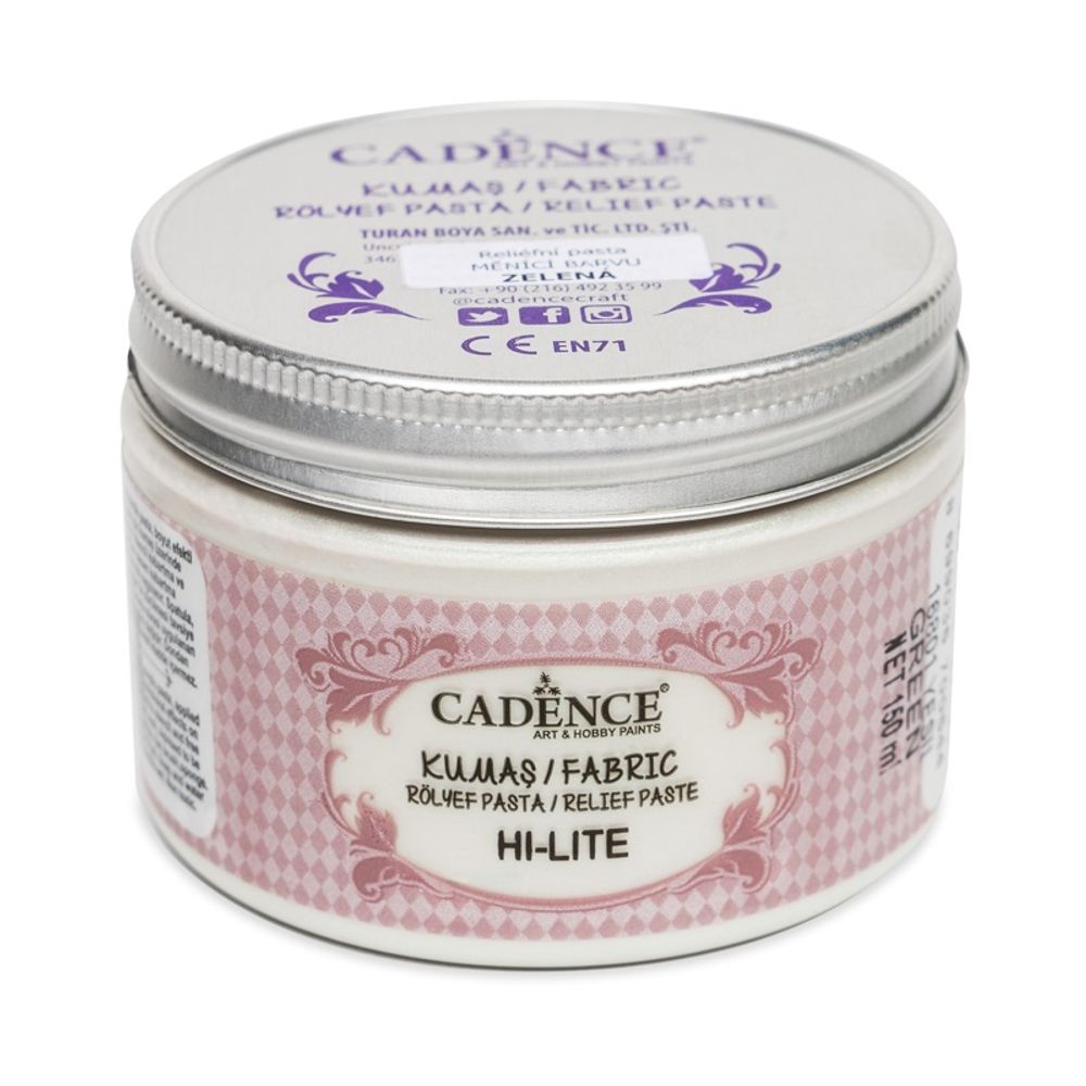 Levně Cadence Reliéfní pasta na textil Cadence Fabric Hi-Lite Magic, 150 ml - VYBERTE ODSTÍN - Reliéfní pasta na textil Cadence Fabric Hi-Lite Magic, 150 ml - měnící barvu, zelená