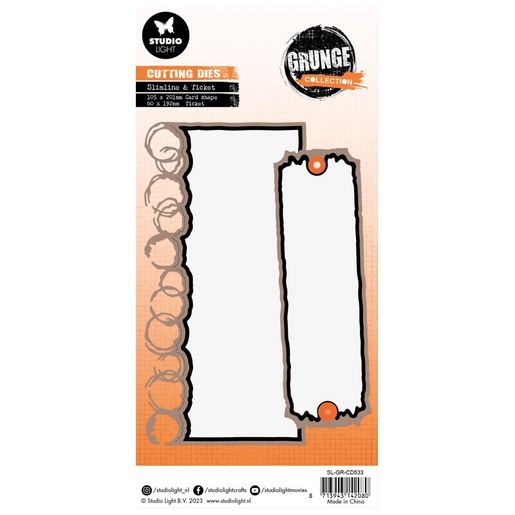 Vyřezávací šablony na přání Studio Light "Grunge", 8 ks - Otrhané