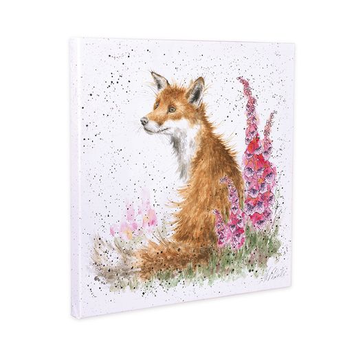 Obraz Wrendale Designs "Foxgloves 20x20 cm - Liška