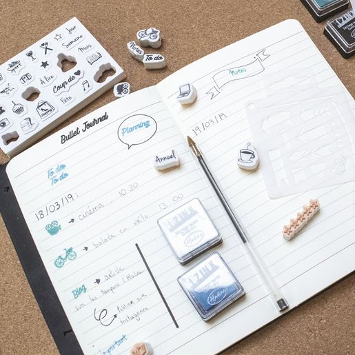 Razítkovací polštářky Aladine Stampo Bullet Journal, 4 ks - Star