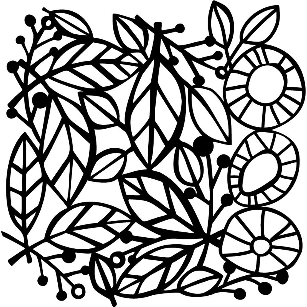 Levně The Crafter´s Workshop Šablona TCW - Leafy Collage - VYBERTE VELIKOST - Šablona TCW 12"x12" (30,5x30,5 cm) - Leafy Collage