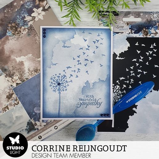 Gelová razítka Studio Light "In Loving Memory", 7 ks - Kondolenční
